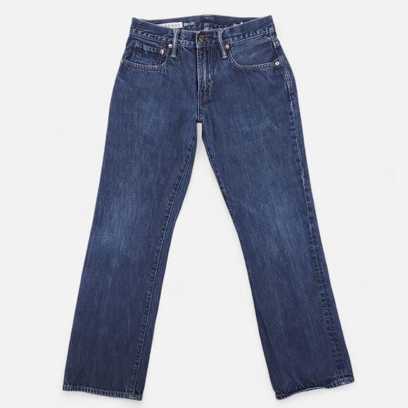 Gap 1969 Standard Jeans Mens 28x30 Blue Dark Wash Straight Leg Preppy Classic - Picture 1 of 11